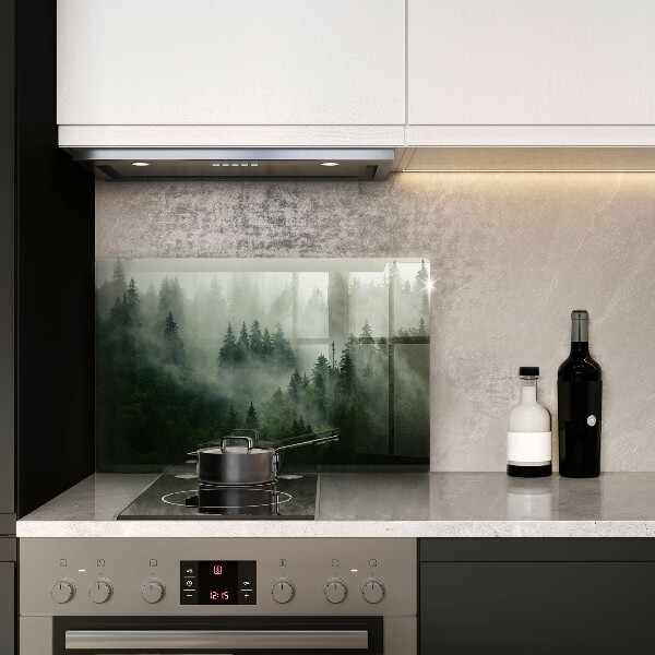 Copri piano cottura Paesaggio forestale nebbioso