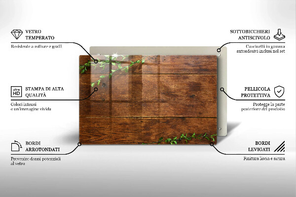 Copri piano cottura Tavole e foglie di legno