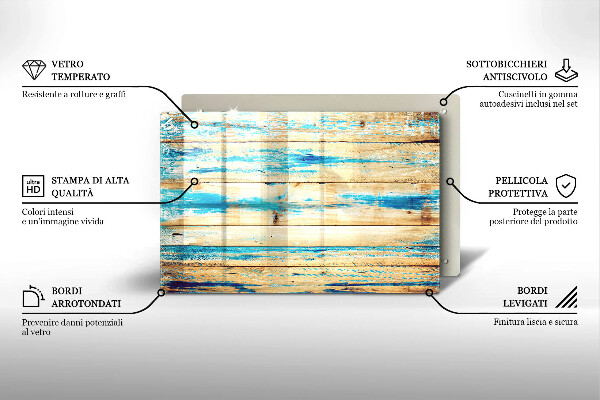 Copri piano cottura Tavole di legno retrò