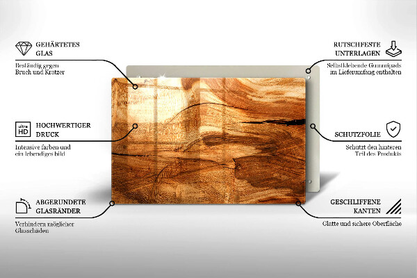 Copri cucina in vetro Struttura della tavola di legno