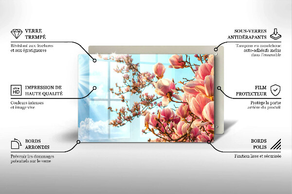 Copri piano cottura Albero di fiori rosa