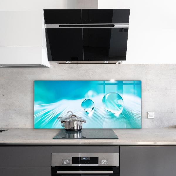 Pannello retrocucina Rugiada sulla piuma delicata