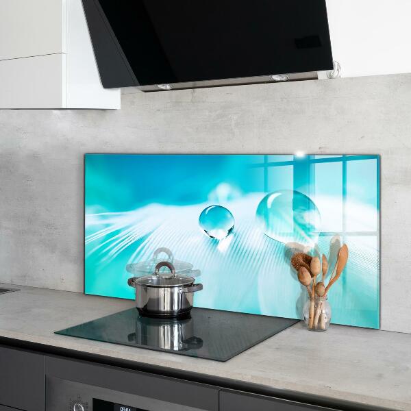 Pannello retrocucina Rugiada sulla piuma delicata