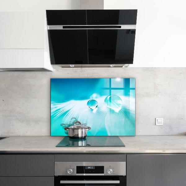 Pannello retrocucina Rugiada sulla piuma delicata