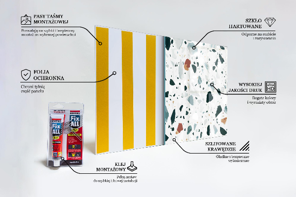Pannello paraschizzi cucina Trama di terrazzo al quarzo grigio