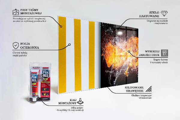 Pannello paraschizzi cucina La lotta degli elementi fuoco acqua