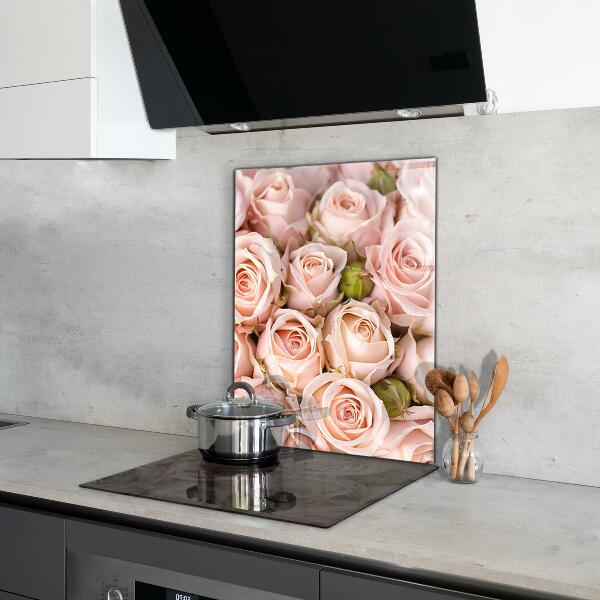 Rivestimento parete cucina Bouquet di rose delicate