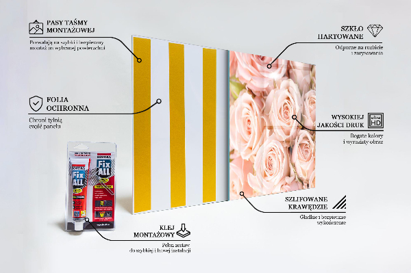 Rivestimento parete cucina Bouquet di rose delicate