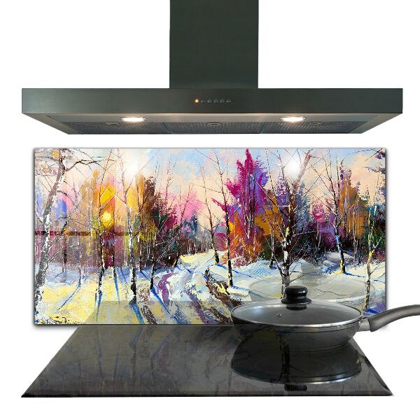Pannello paraschizzi cucina Pittura acrilica del parco invernale