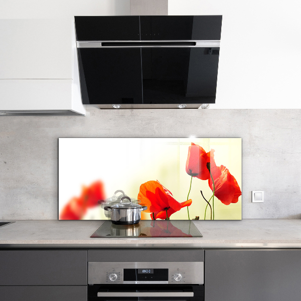 Rivestimento parete cucina Prato di campo con papaveri rossi