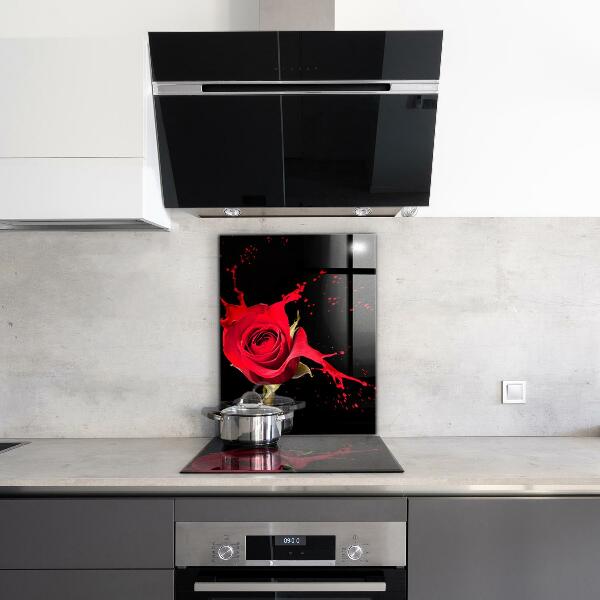 Rivestimento parete cucina Estratto della rosa rossa