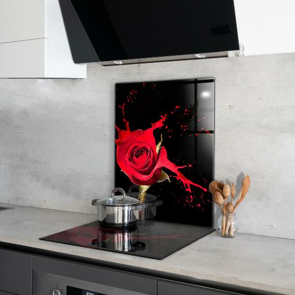 Rivestimento parete cucina Estratto della rosa rossa