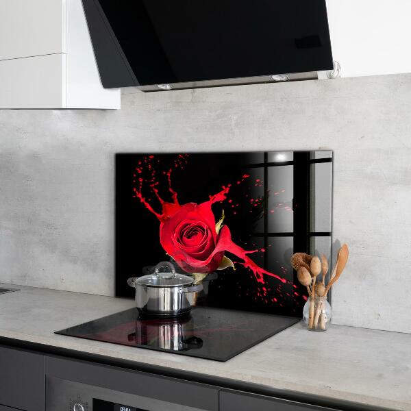 Rivestimento parete cucina Estratto della rosa rossa
