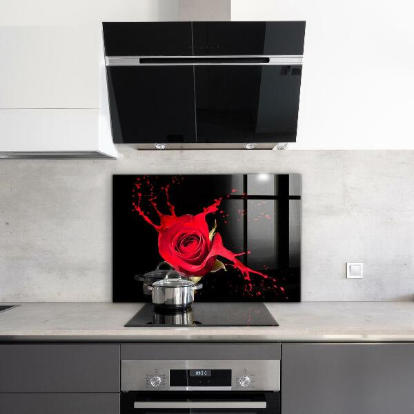 Rivestimento parete cucina Estratto della rosa rossa