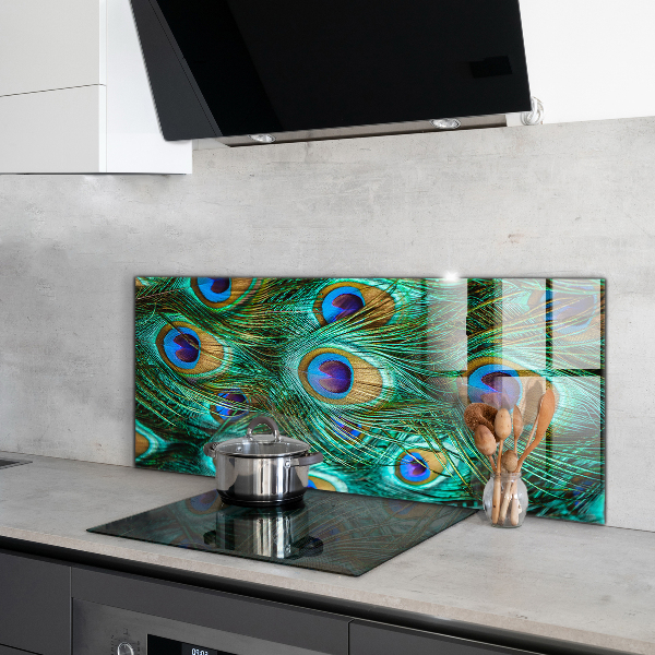 Pannello schienali cucina Piume di pavone bella natura