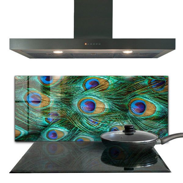 Pannello schienali cucina Piume di pavone bella natura