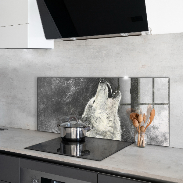 Pannello paraschizzi cucina Illustrazione del lupo canadese