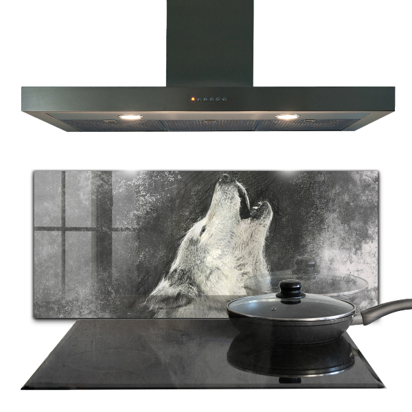 Pannello paraschizzi cucina Illustrazione del lupo canadese