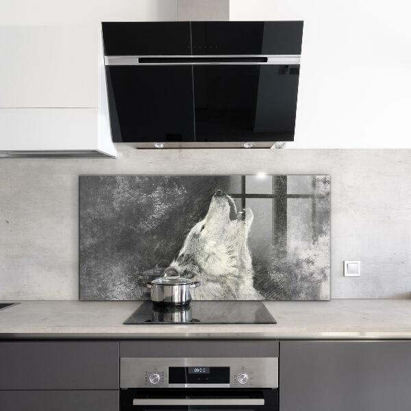 Pannello paraschizzi cucina Illustrazione del lupo canadese