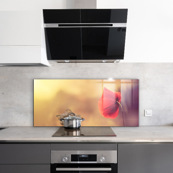 Rivestimento parete cucina Pianta di papavero d'epoca