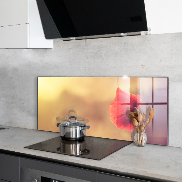 Rivestimento parete cucina Pianta di papavero d'epoca