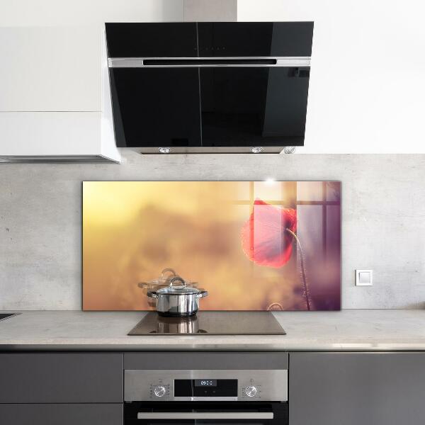 Rivestimento parete cucina Pianta di papavero d'epoca