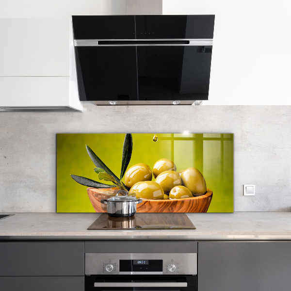 Pannello paraschizzi cucina Olive fresche verdi
