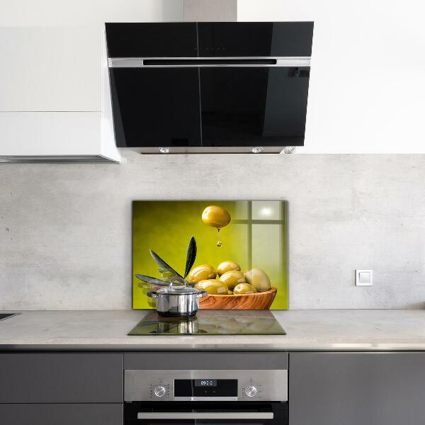 Pannello paraschizzi cucina Olive fresche verdi