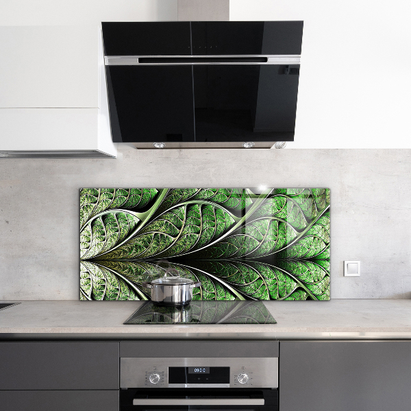 Rivestimento parete cucina Foglia verde astratta
