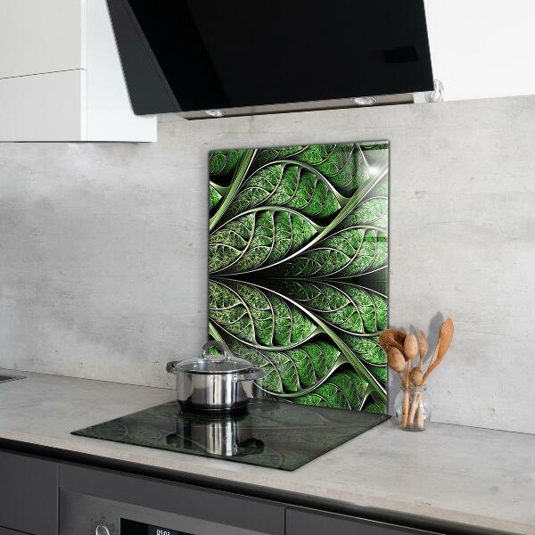 Rivestimento parete cucina Foglia verde astratta