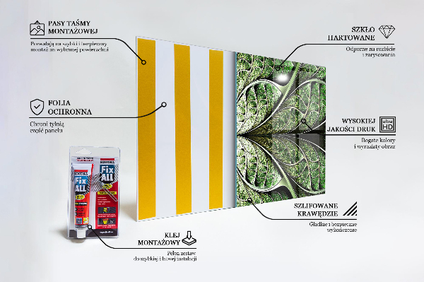 Rivestimento parete cucina Foglia verde astratta