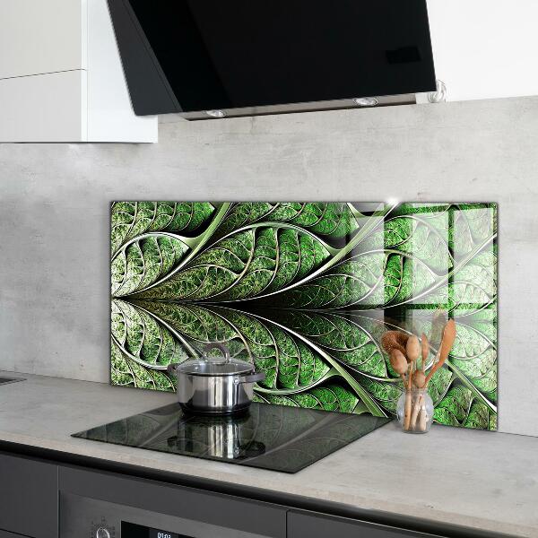 Rivestimento parete cucina Foglia verde astratta