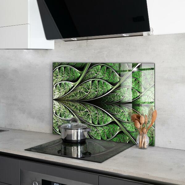 Rivestimento parete cucina Foglia verde astratta