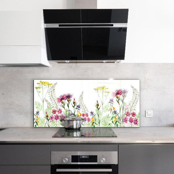 Rivestimento parete cucina Prato con fiori colorati