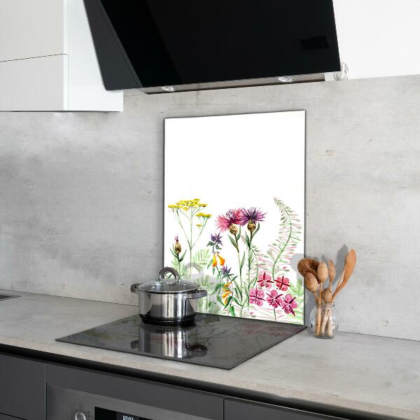 Rivestimento parete cucina Prato con fiori colorati