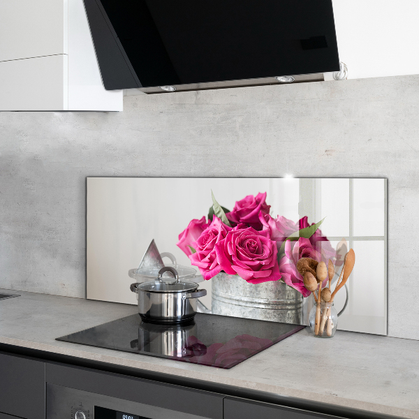 Rivestimento parete cucina Annaffiatoio con mazzo di rose