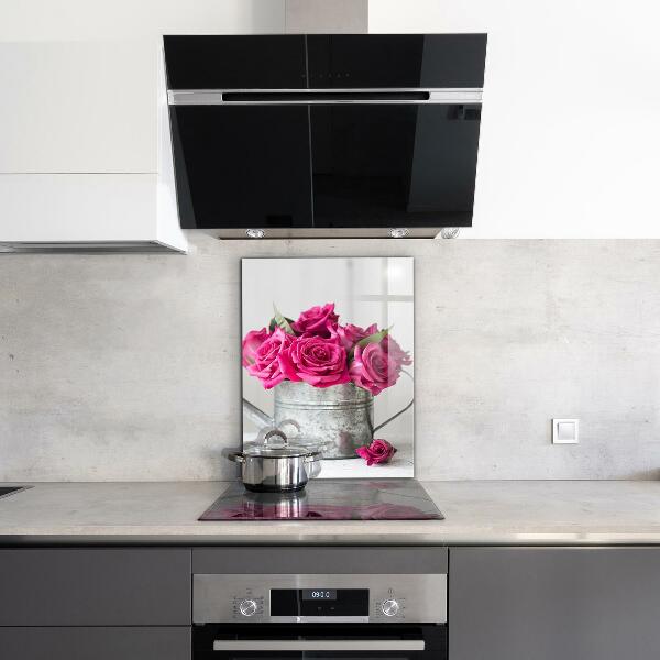 Rivestimento parete cucina Annaffiatoio con mazzo di rose