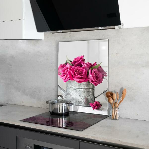 Rivestimento parete cucina Annaffiatoio con mazzo di rose