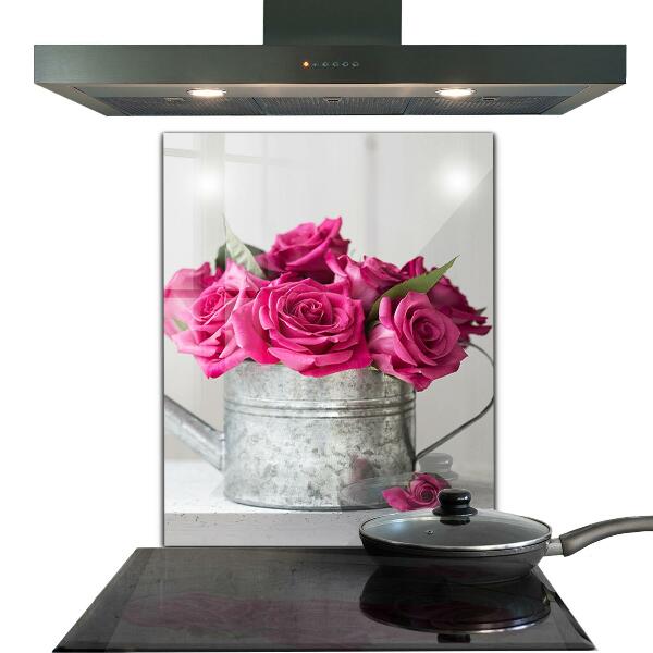Rivestimento parete cucina Annaffiatoio con mazzo di rose