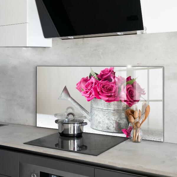 Rivestimento parete cucina Annaffiatoio con mazzo di rose