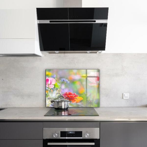 Rivestimento parete cucina Prato estivo di papaveri