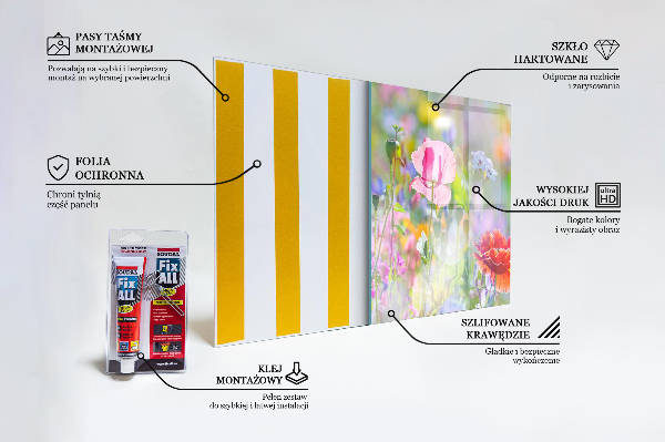 Rivestimento parete cucina Prato estivo di papaveri