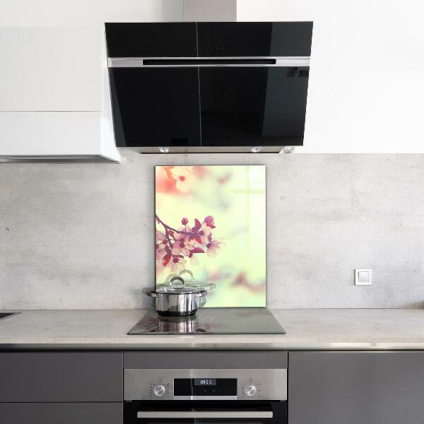 Rivestimento parete cucina Albero rosa in fiore