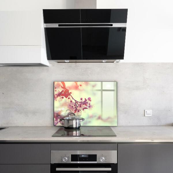 Rivestimento parete cucina Albero rosa in fiore