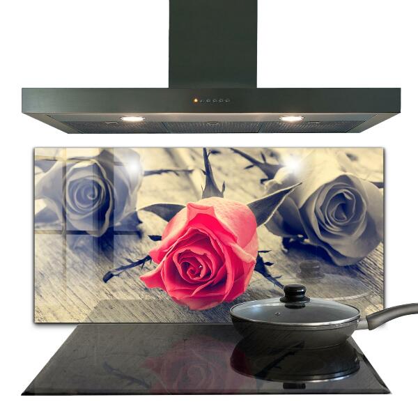 Rivestimento parete cucina Rosa simbolo dell'amore