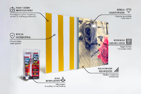 Rivestimento parete cucina Rosa simbolo dell'amore