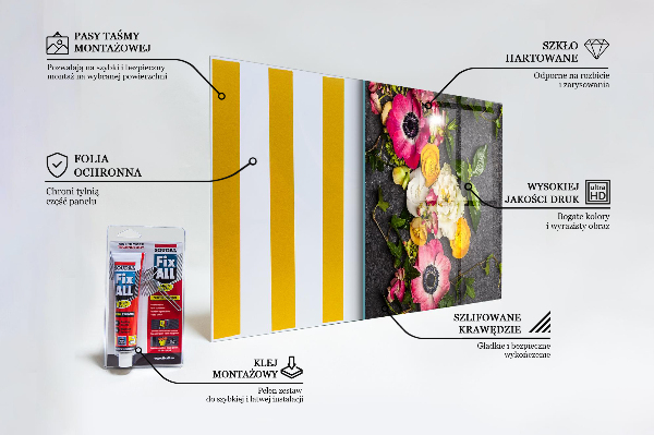 Rivestimento parete cucina Composizione di fiori naturali