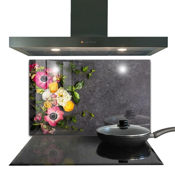 Rivestimento parete cucina Composizione di fiori naturali