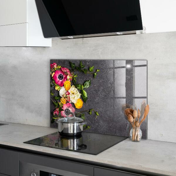 Rivestimento parete cucina Composizione di fiori naturali