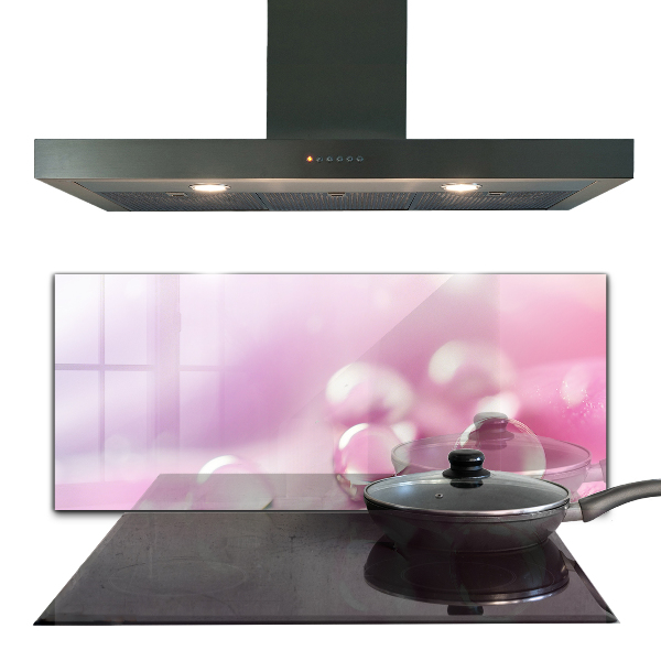 Pannello retrocucina Gocce di rugiada su un fiore rosa
